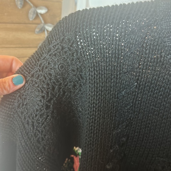 NWT Vintage Memphis Jones Floral Knit Cropped Sweater - Picture 6 of 7